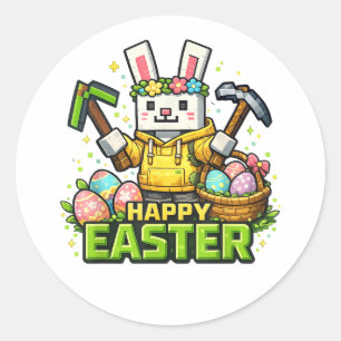 Frohe Ostertag Hase Ei Gamer Video Runder Aufkleber