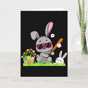 Frohe Ostertag Hase Kaninchen Baseball Pitcher Jun Karte