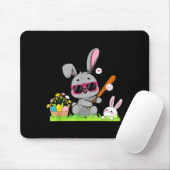 Frohe Ostertag Hase Kaninchen Baseball Pitcher Jun Mousepad (Mit Mouse)