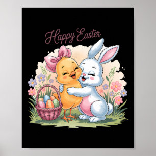 Frohe Ostertag Küken Hase beste Freunde Cute Eas Poster