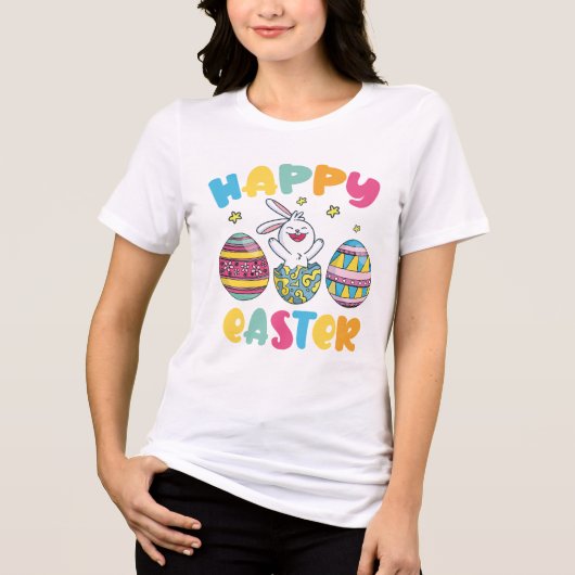 Frohe Ostertag Tri-Blend Shirt (Vorderseite)