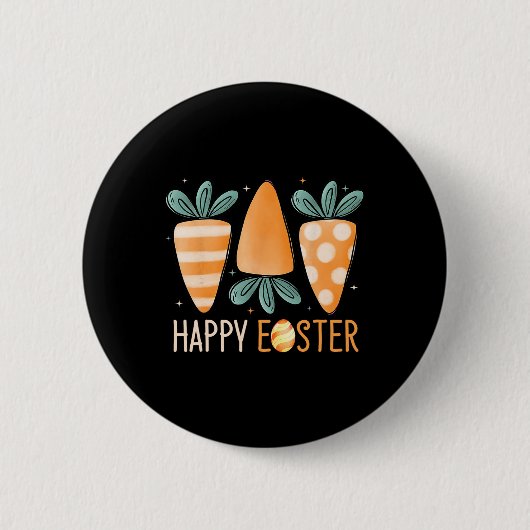 Frohe Ostertage Süße Karotten Lustiger Hase Ostern Button (Vorderseite)