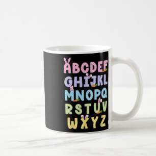 Frohe Ostertags-Alphabet-Abcs-Elemeno für Lehrer Kaffeetasse