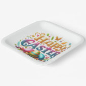 Frohe Ostertypografie im Glitzer Pappteller (Gewinkelt)