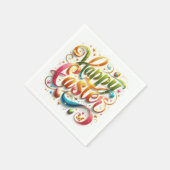 Frohe Ostertypografie im Glitzer Serviette (Ecke)