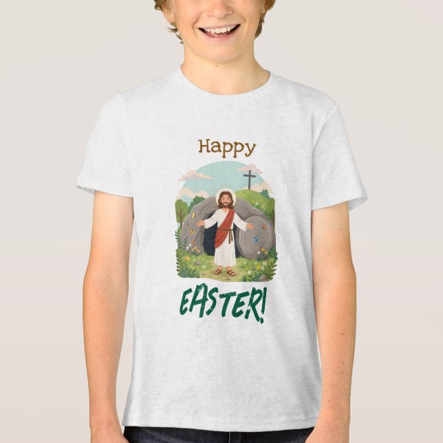 Frohe Osterzeit Beste Wünsche Karfreitag Tri-Blend Shirt (Vorderseite)