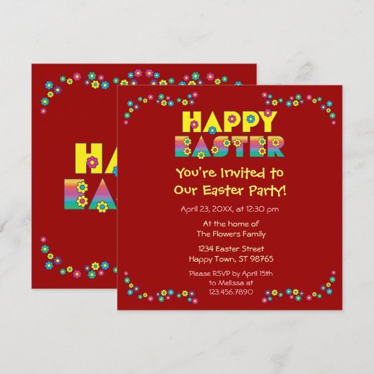 Frohe Osterzeit Einladung (Vorne/Hinten)