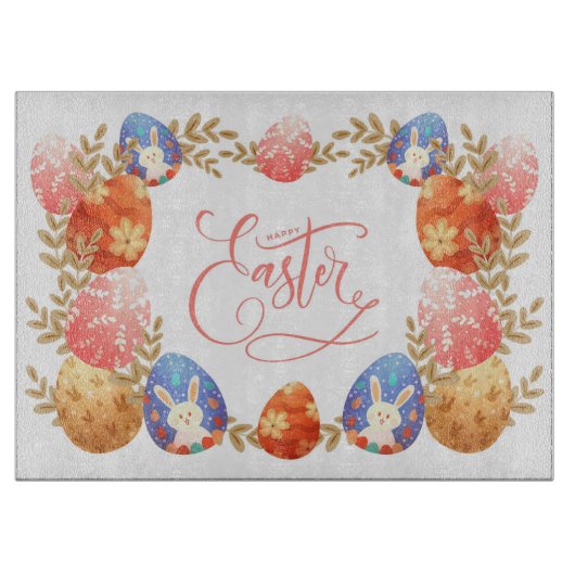 Frohe Osterzeit Schneidebrett (Vorderseite)