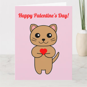 Frohe Palentine's Day! - Rosa Hintergrund Karte