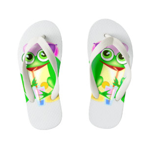 Frohe Party Frog Kid's Flip Flops Kinderbadesandalen