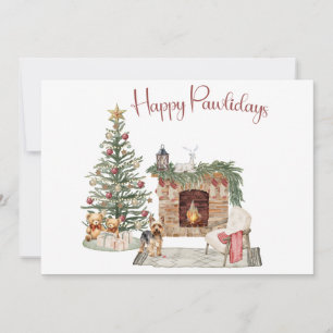 Frohe Pawlidays Hund Design- Yorkie Feiertagskarte