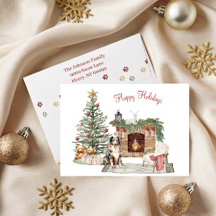 Frohe Pawlidays Hunde-Design - Australian Shepherd Feiertagskarte