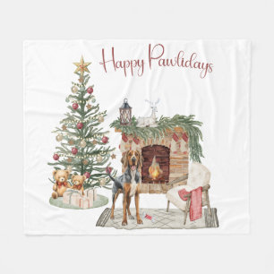 Frohe Pawlidays Hunde-Design - Bloodhound Fleecedecke