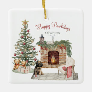 Frohe Pawlidays Hunde-Design - Briard Keramikornament