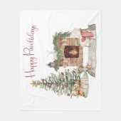Frohe Pawlidays Hunde-Design - Cavapoo Fleecedecke (Vorderseite)