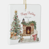 Frohe Pawlidays Hunde-Design - Cavapoo Keramikornament (Rechts)