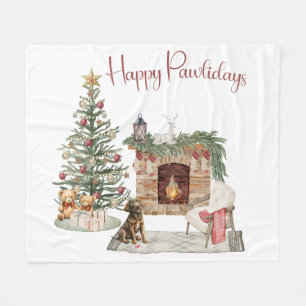 Frohe Pawlidays Hunde-Design - Chocolate Labrador Fleecedecke