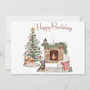Frohe Pawlidays Hunde-Design - Dachshund Feiertagskarte