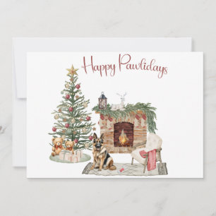 Frohe Pawlidays Hunde-Design - Deutscher Schäferhu Feiertagskarte