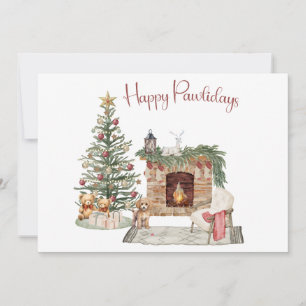 Frohe Pawlidays Hunde-Design - Pudel Feiertagskarte