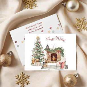 Frohe Pawlidays Hunde-Design - Yorkie Feiertagskarte