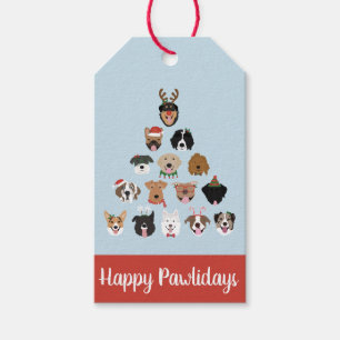 Frohe Pawlidays Hunde-Weihnachtsbaum Geschenkanhänger