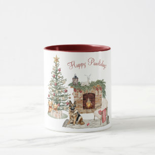 Frohe Pawlidays Hundedesign - Deutscher Schäferhun Tasse
