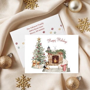 Frohe Pawlidays Hundedesign - Sheltie Feiertagskarte