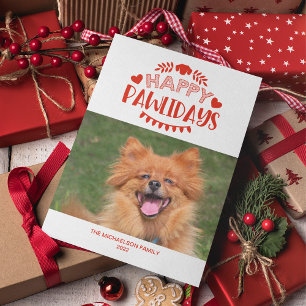 Frohe Pawlidays Süße Hunde-Foto-Feiertagskarte Feiertagskarte