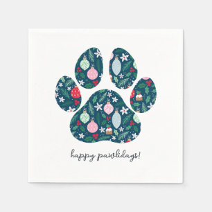 Frohe Pawlidays Weihnachten Hundeliebhaber Papier Serviette
