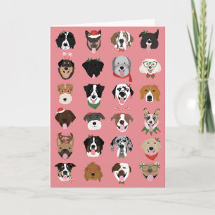 Frohe Pawlidays Weihnachts-Hundegesicht-Muster Karte