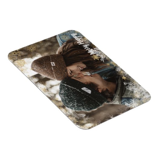 Frohe Personalisierte Foto Snowflake Frame Magnet (Rechte Seite)