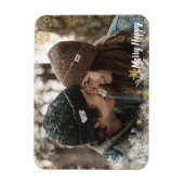 Frohe Personalisierte Foto Snowflake Frame Magnet (Vertikal)