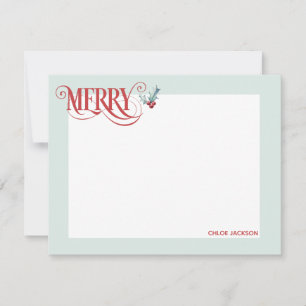 Frohe Personalisierte Weihnachtsferien-Mitteilungs Mitteilungskarte
