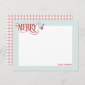 Frohe Personalisierte Weihnachtsferien-Mitteilungs Mitteilungskarte (Vorne/Hinten)