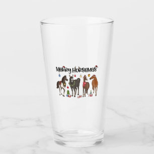 Frohe Pferde-Weihnachten Pferde-Blumen-Weihnachten Glas