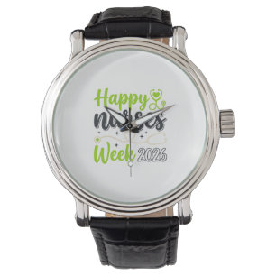 Frohe Pflegerwoche 2026 Stethoskop Pfleger Design_ Armbanduhr
