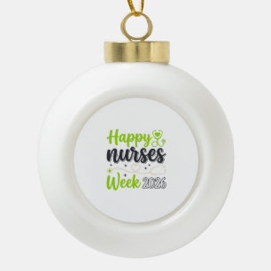 Frohe Pflegerwoche 2026 Stethoskop-Pfleger-Design_ Keramik Kugel-Ornament
