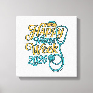 Frohe Pflegerwoche 2026 Stethoskop-Shirt-Design_1 Leinwanddruck