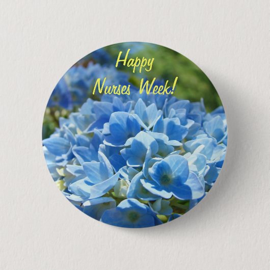 Frohe Pflegerwoche! Knöpfe Hortensien Blumen Button (Vorderseite)