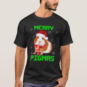 Frohe Pigmas Guinea Schweinefleisch Weihnachtsmann T-Shirt