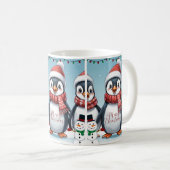 Frohe Pinguin Weihnachten Kaffeetasse (VorderseiteRechts)