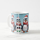 Frohe Pinguin Weihnachten Kaffeetasse (Vorderseite Links)