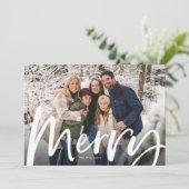 Frohe Pinselschrift fett Foto Weihnachten (Stehend Vorderseite)