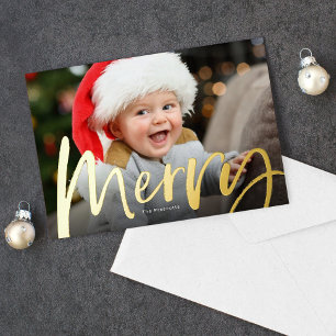 Frohe Pinselschrift Foto Weihnachten Folien Feiertagskarte