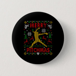Frohe Pitchmas Fastpitch Softll Pitcher Hässlicher Button