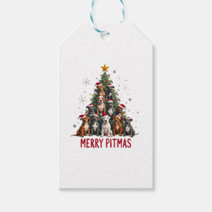 Frohe Pitmas Pitbull Hund hässlicher Weihnachtspul Geschenkanhänger