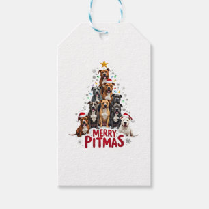 Frohe Pitmas Pitbull Hund hässlicher Weihnachtspul Geschenkanhänger