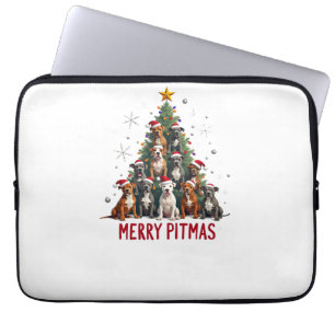 Frohe Pitmas Pitbull Hund hässlicher Weihnachtspul Laptopschutzhülle