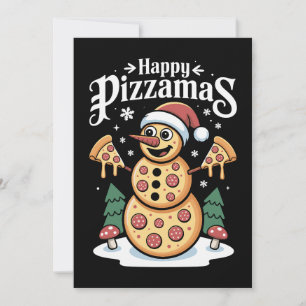 Frohe Pizzamas Weihnachten Pizza Schneemann Santa Einladung